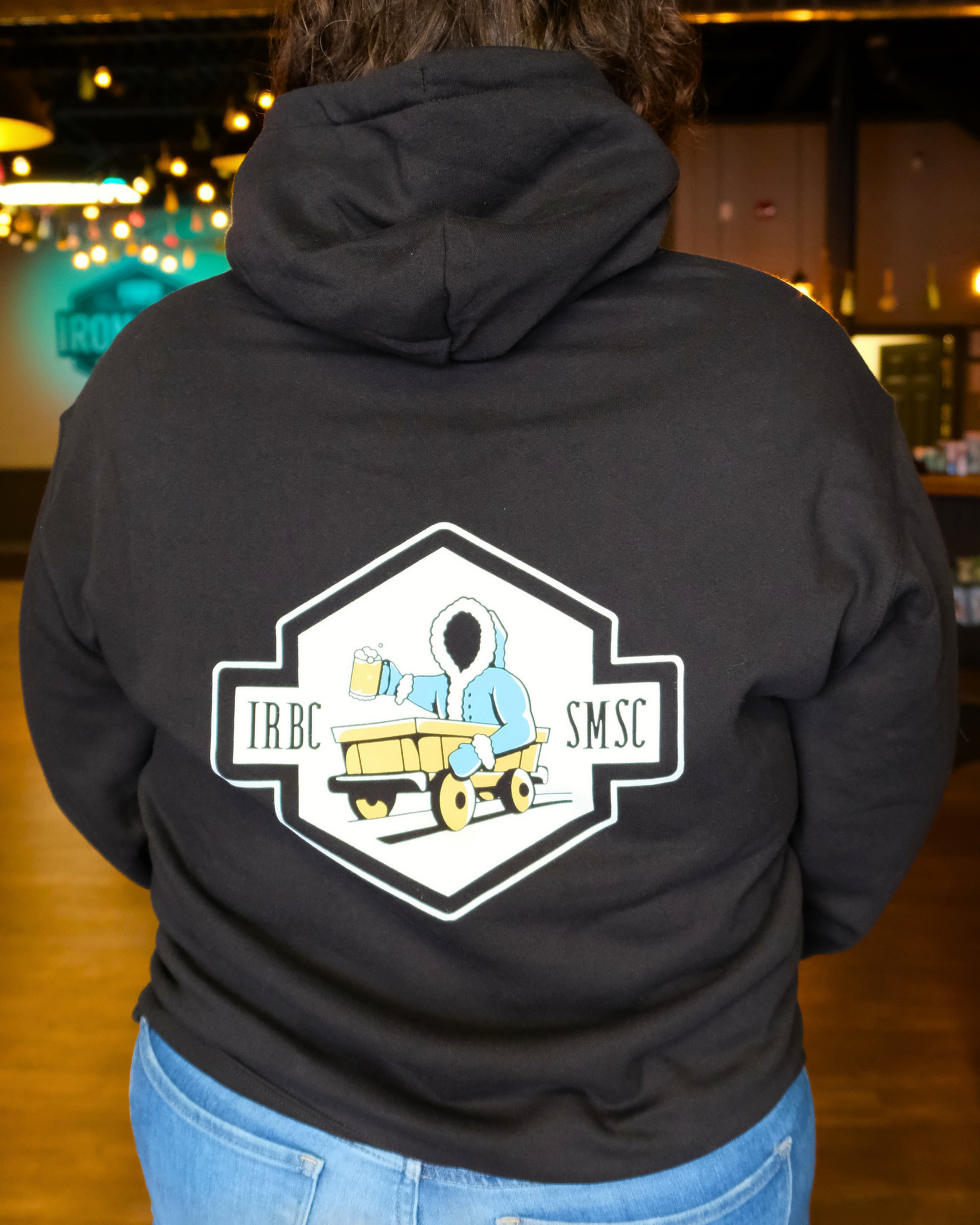 Black Active Hooded Sweatshirt with IRBC/SMSC Mash-up Logo